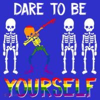 Lgbt Pride Skeleton Dabbing Dare To Be Yourself Outfit Gift Women's Tank Top thumb 5