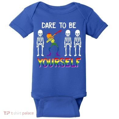 Lgbt Pride Skeleton Dabbing Dare To Be Yourself Outfit Gift Baby Bodysuit