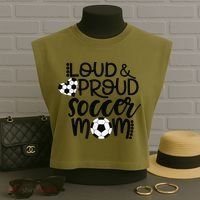Loud Proud Soccer Mom MotherS Day Gift Garment-Dyed Women's Muscle Tee thumb 3