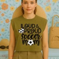 Loud Proud Soccer Mom MotherS Day Gift Garment-Dyed Women's Muscle Tee thumb 4
