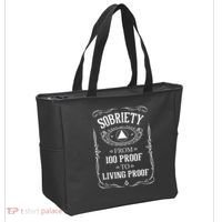 Living Proof Sobriety Anniversary Sober AA NA Recovery Tote Bag thumb 2