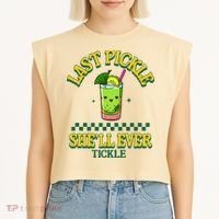 Last Pickle SheLl Ever Tickle Bachelorette Party Garment-Dyed Women's Muscle Tee thumb 2