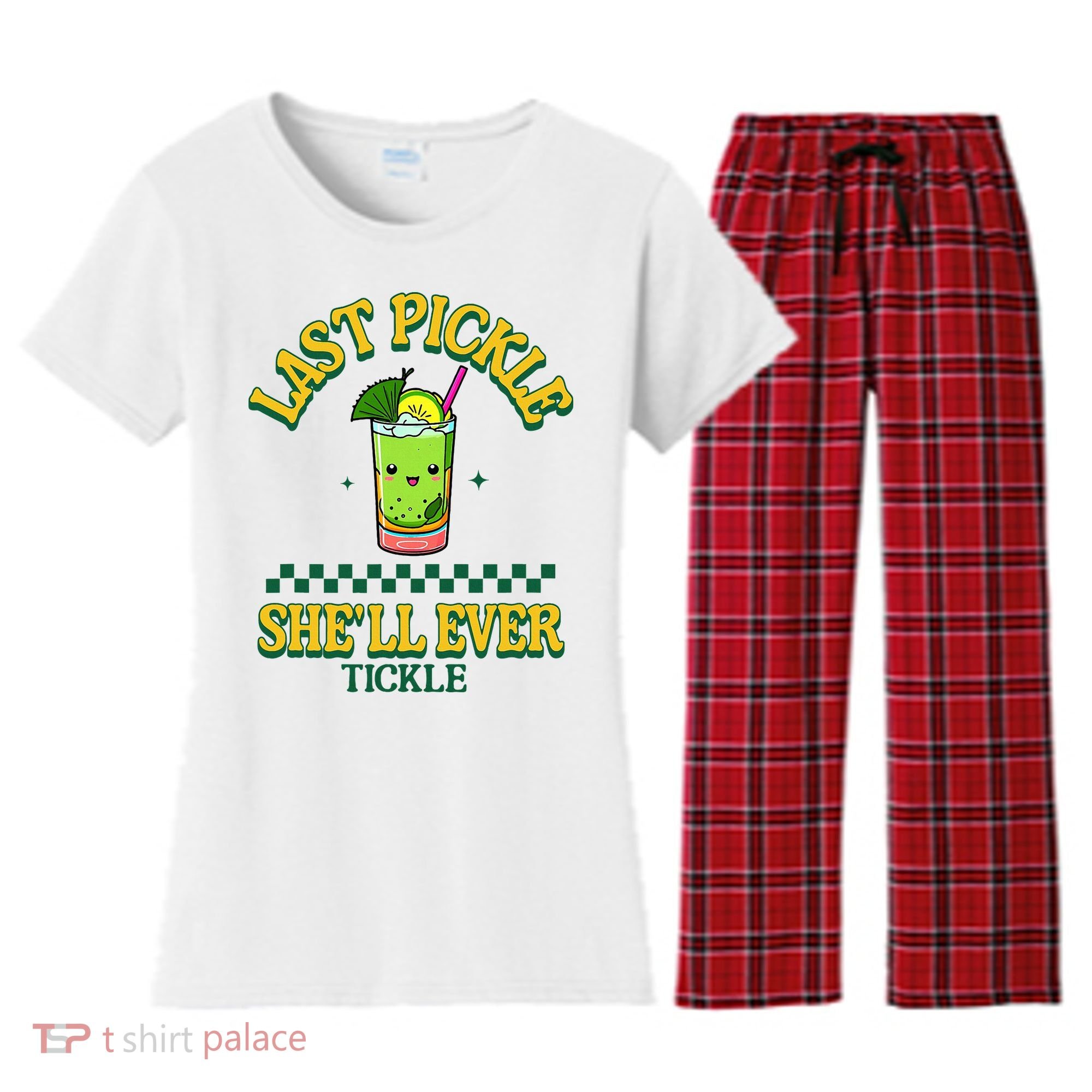 Last Pickle SheLl Ever Tickle Bachelorette Party Women's Flannel Pajama Set