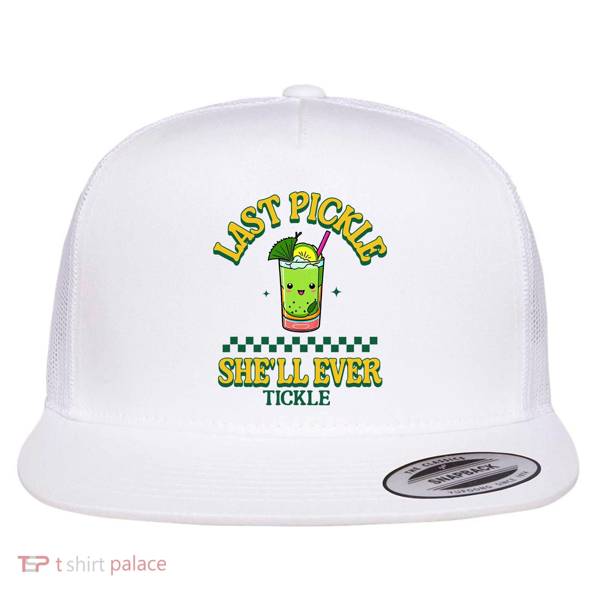 Last Pickle SheLl Ever Tickle Bachelorette Party Flat Bill Trucker Hat