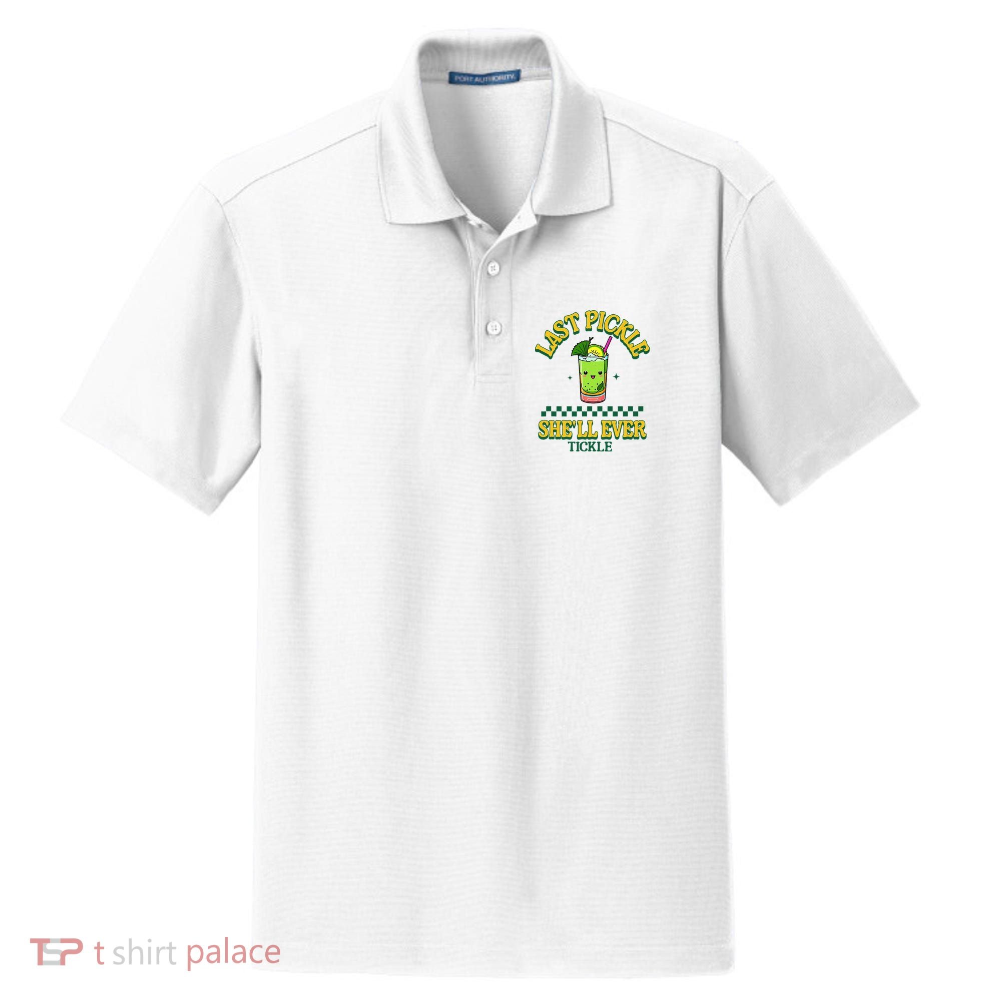 Last Pickle SheLl Ever Tickle Bachelorette Party Dry Zone Grid Polo