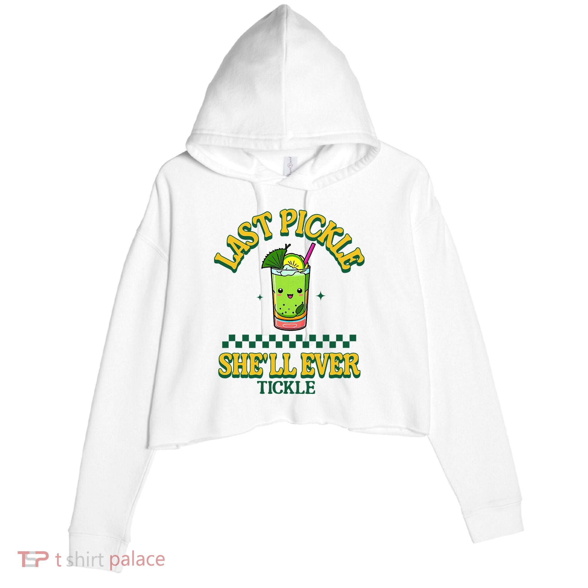 Last Pickle SheLl Ever Tickle Bachelorette Party Crop Fleece Hoodie