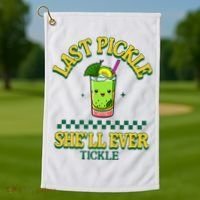 Last Pickle SheLl Ever Tickle Bachelorette Party Golf Towel thumb 1