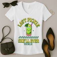 Last Pickle SheLl Ever Tickle Bachelorette Party Women's V-Neck T-Shirt thumb 2