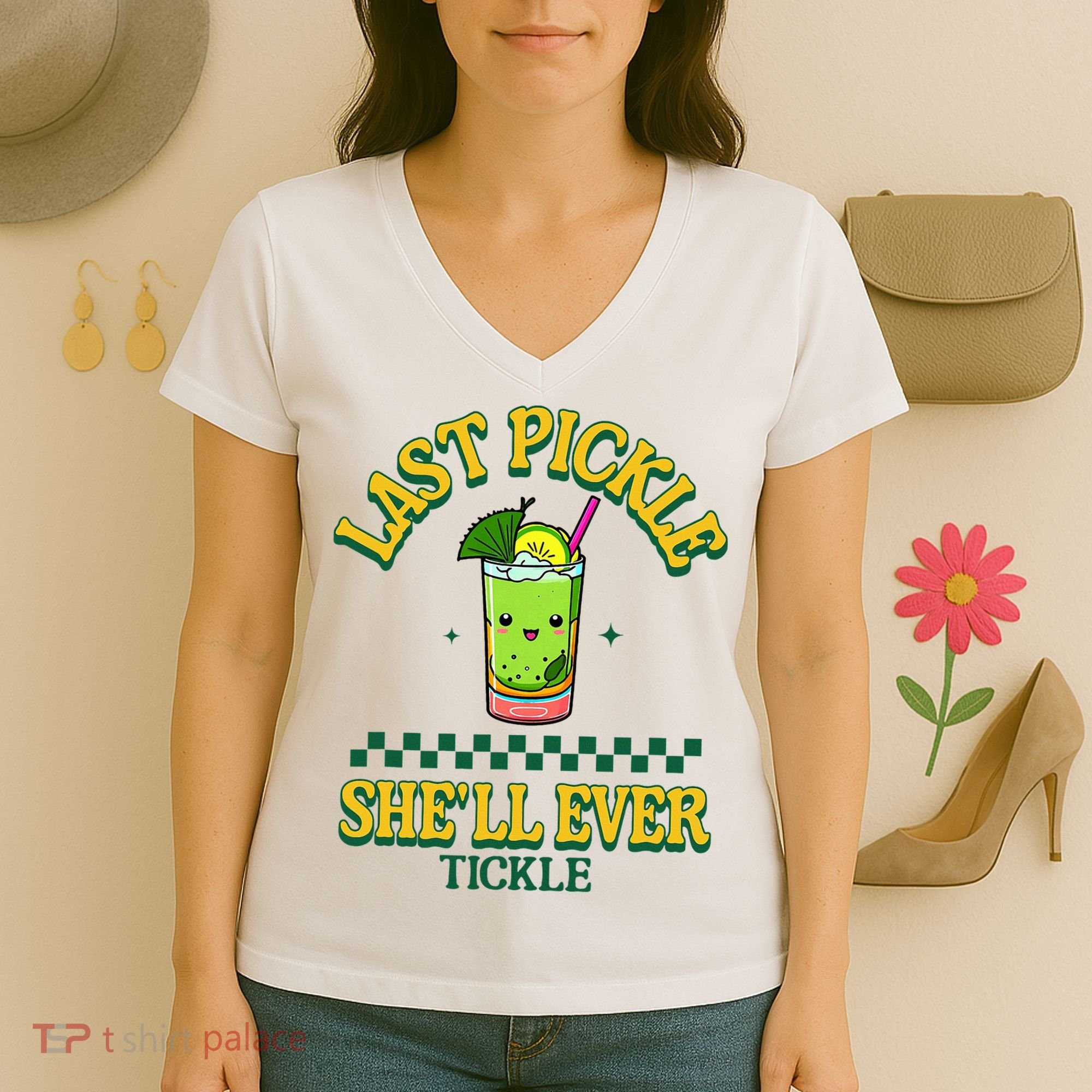 Last Pickle SheLl Ever Tickle Bachelorette Party Women's V-Neck T-Shirt