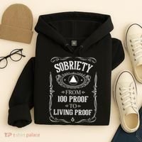 Living Proof Sobriety Anniversary Sober AA NA Recovery Hoodie thumb 4