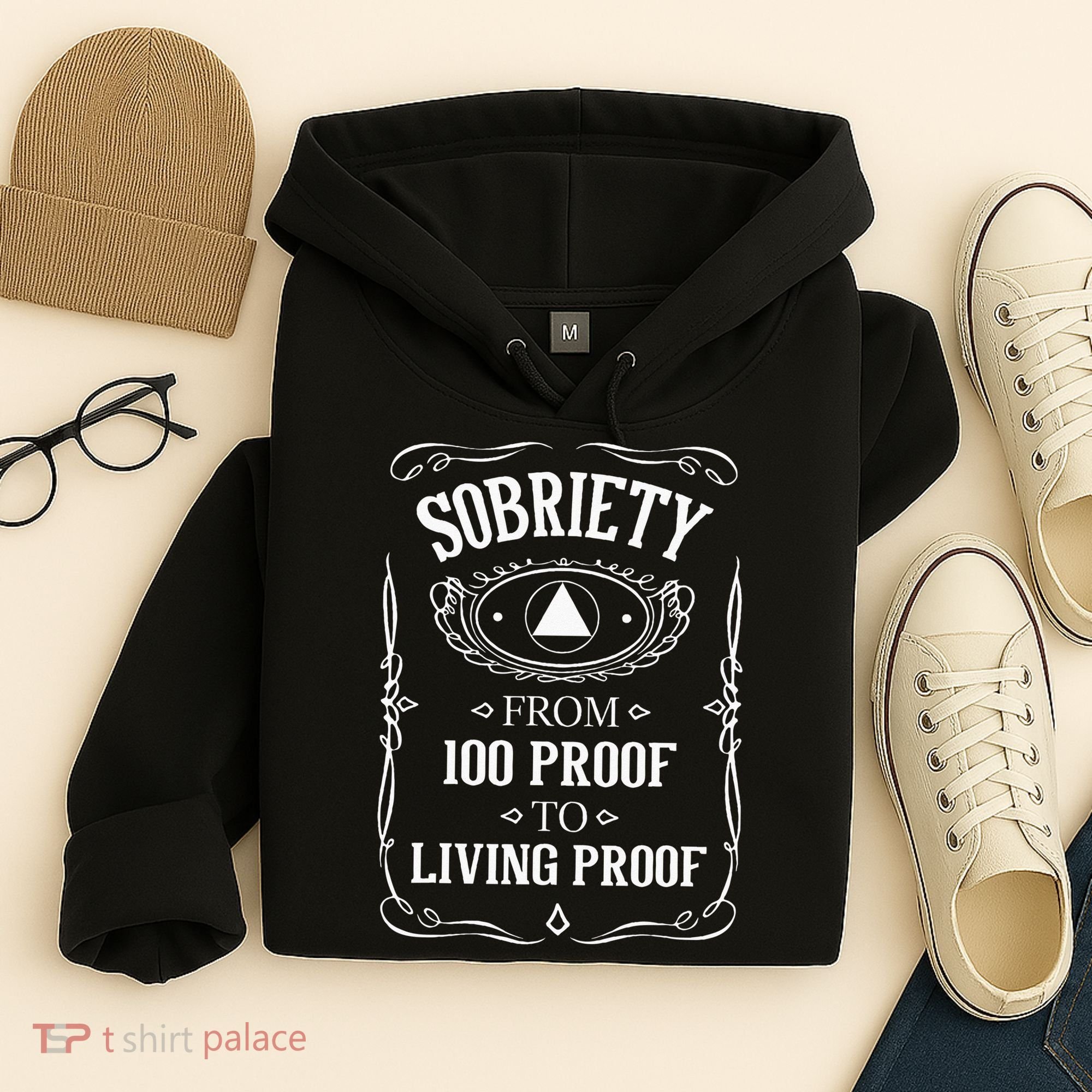 Living Proof Sobriety Anniversary Sober AA NA Recovery Hoodie