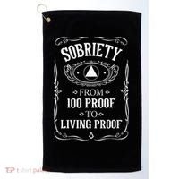 Living Proof Sobriety Anniversary Sober AA NA Recovery Golf Towel thumb 0