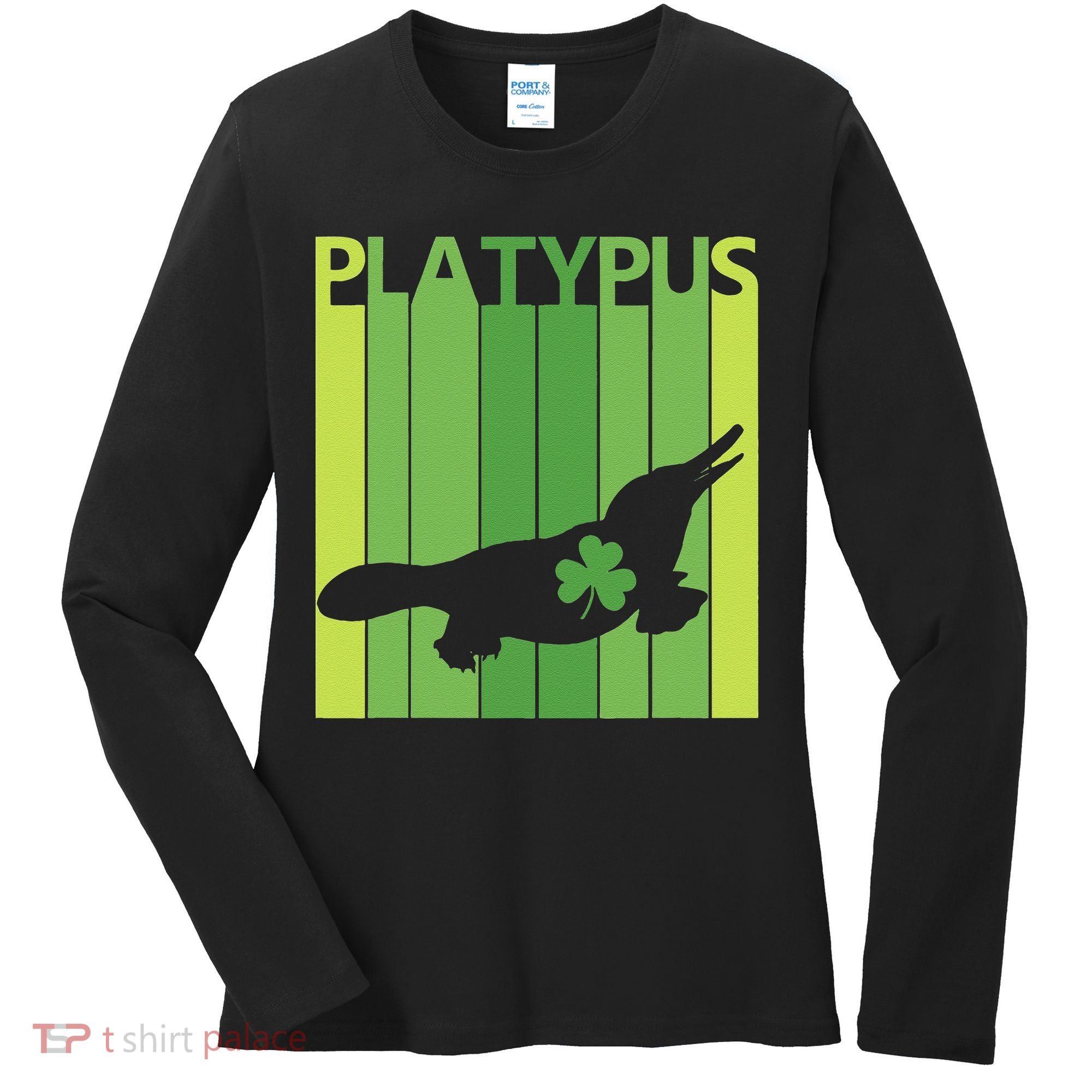 Lucky Platypus St Patrick's Day Irish Gift Women's Long Sleeve Shirt