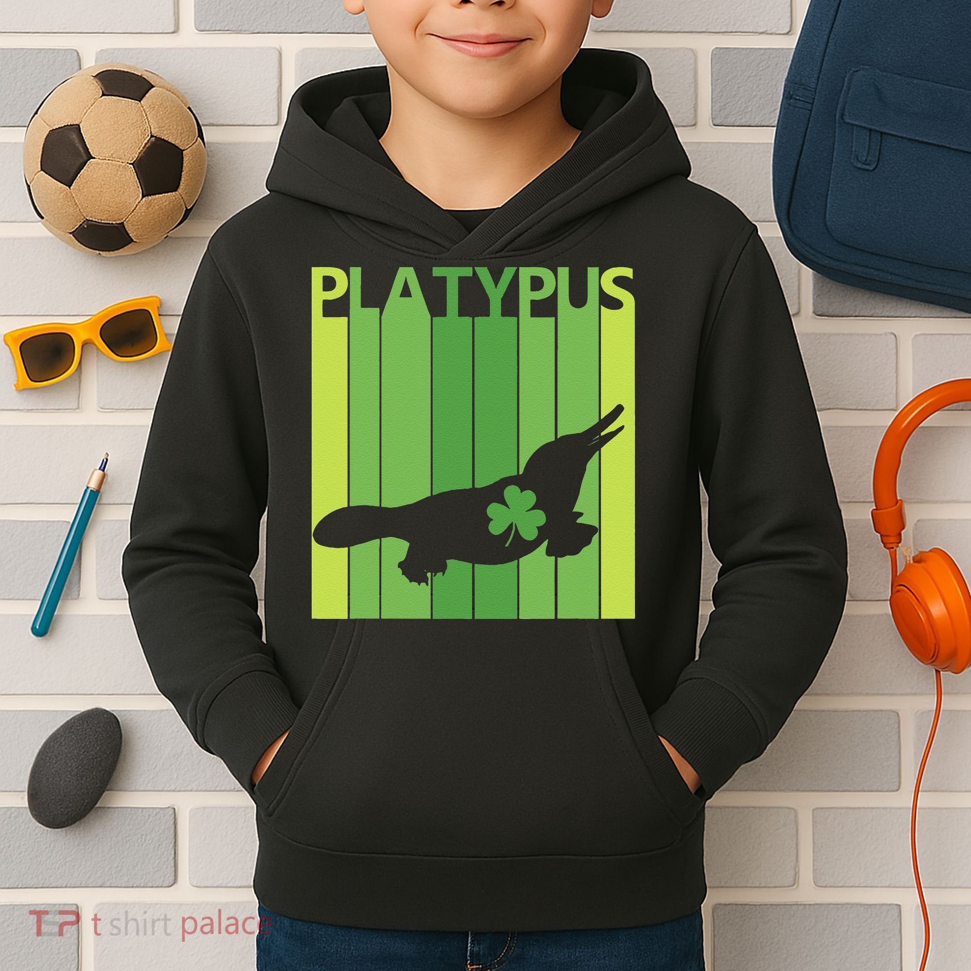 Lucky Platypus St Patrick's Day Irish Gift Kids Hoodie