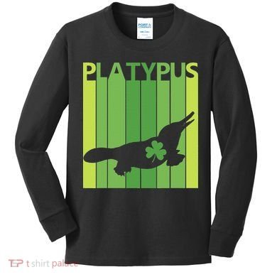 Lucky Platypus St Patrick's Day Irish Gift Kids Long Sleeve Shirt