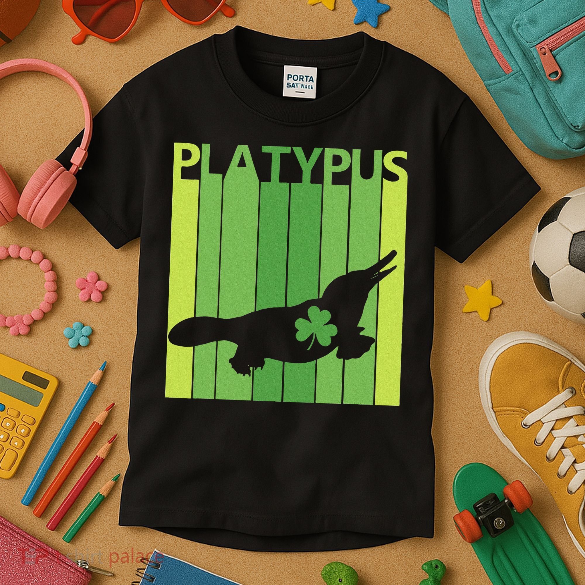 Lucky Platypus St Patrick's Day Irish Gift Kids T-Shirt