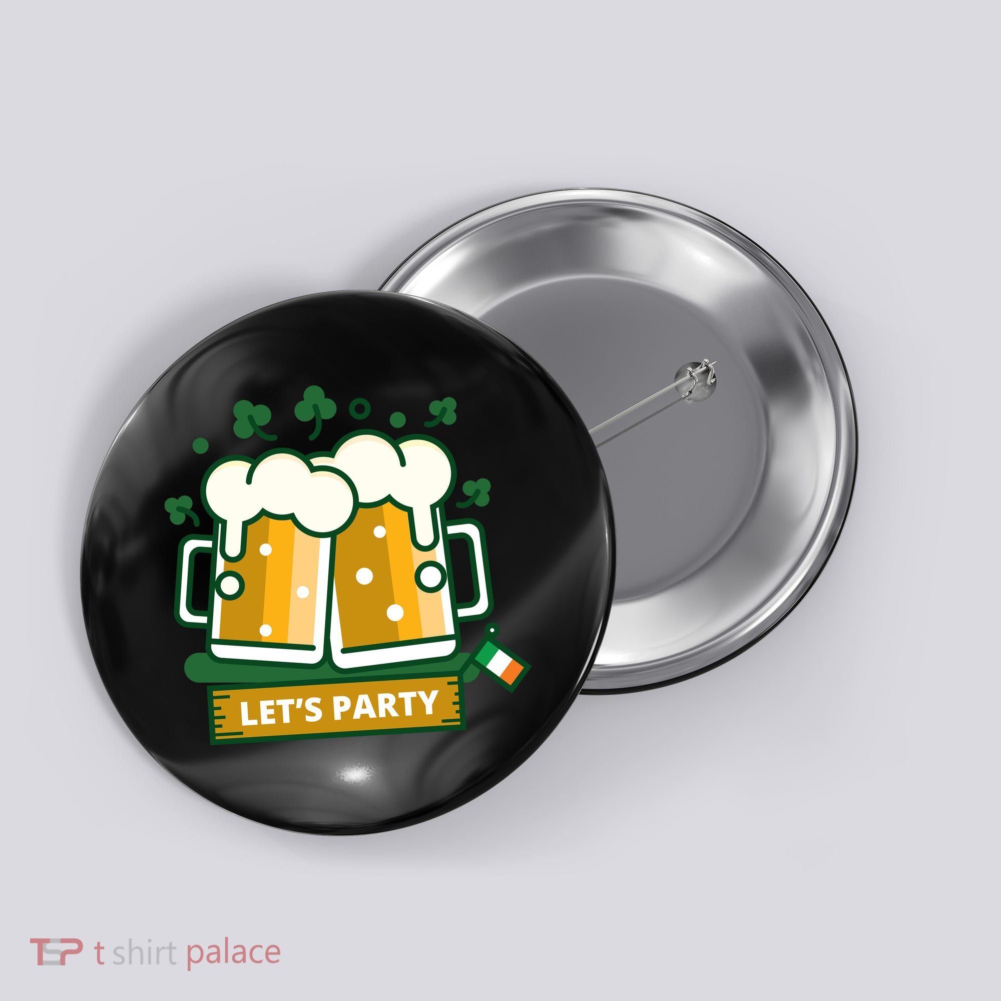 Let's Party St Patrick's Day Ireland Button