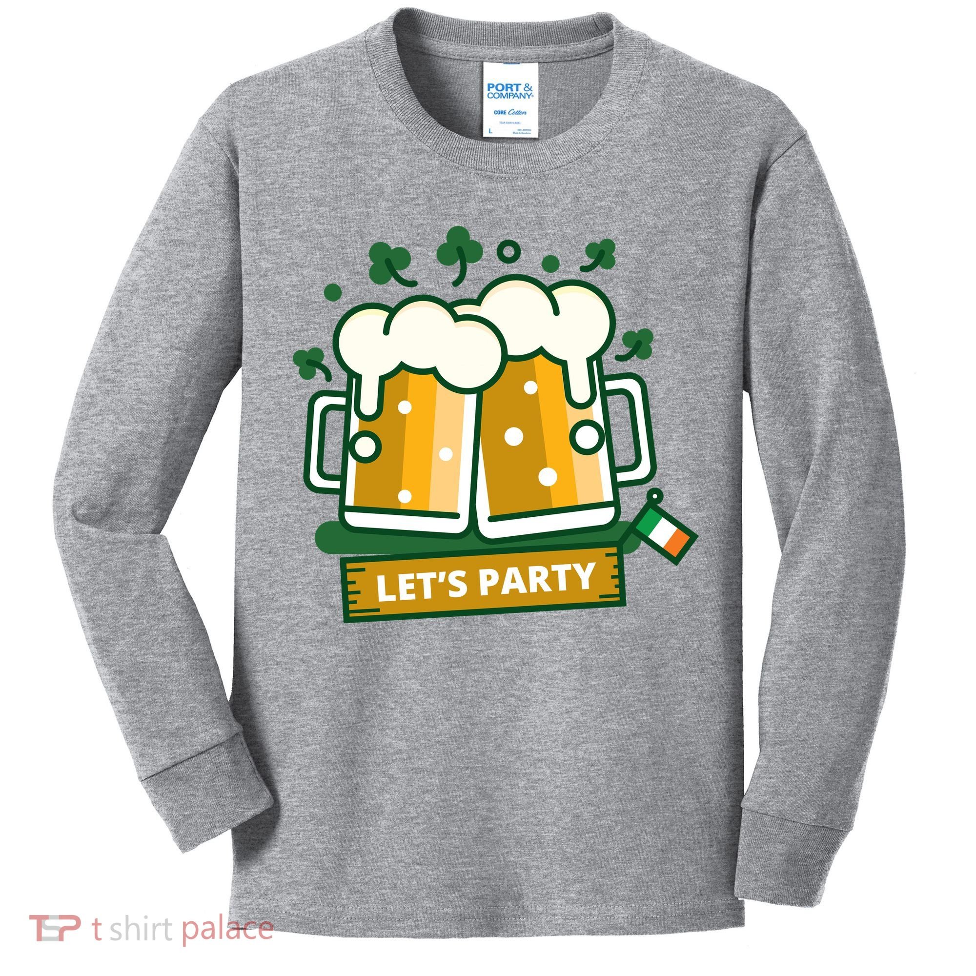 Let's Party St Patrick's Day Ireland Kids Long Sleeve Shirt