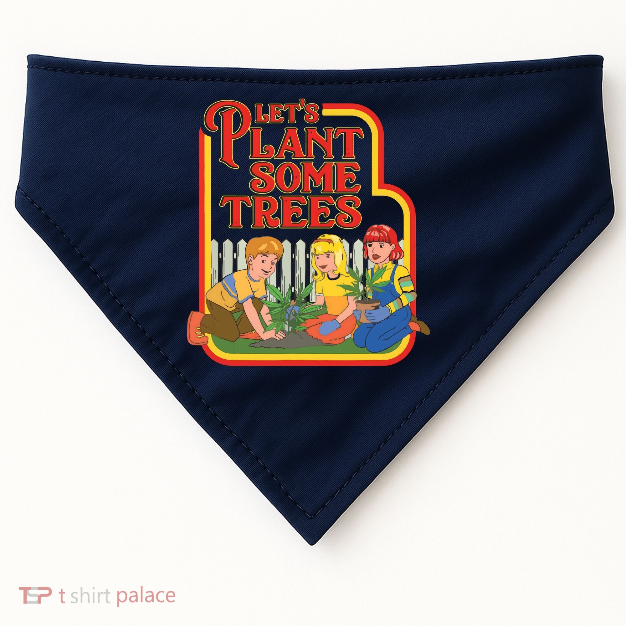 Let’s Plant Some Trees Cannabis Humor Marijuana Funny Weed USA-Made Doggie Bandana