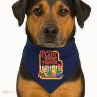 Let’s Plant Some Trees Cannabis Humor Marijuana Funny Weed USA-Made Doggie Bandana thumb 1