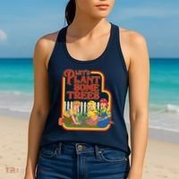 Let’s Plant Some Trees Cannabis Humor Marijuana Funny Weed Women's Tank Top thumb 2