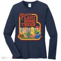 Let’s Plant Some Trees Cannabis Humor Marijuana Funny Weed Women's Long Sleeve Shirt thumb 0
