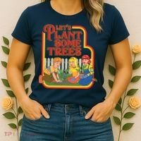 Let’s Plant Some Trees Cannabis Humor Marijuana Funny Weed Women's T-Shirt thumb 2
