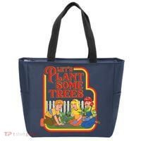 Let’s Plant Some Trees Cannabis Humor Marijuana Funny Weed Tote Bag thumb 0