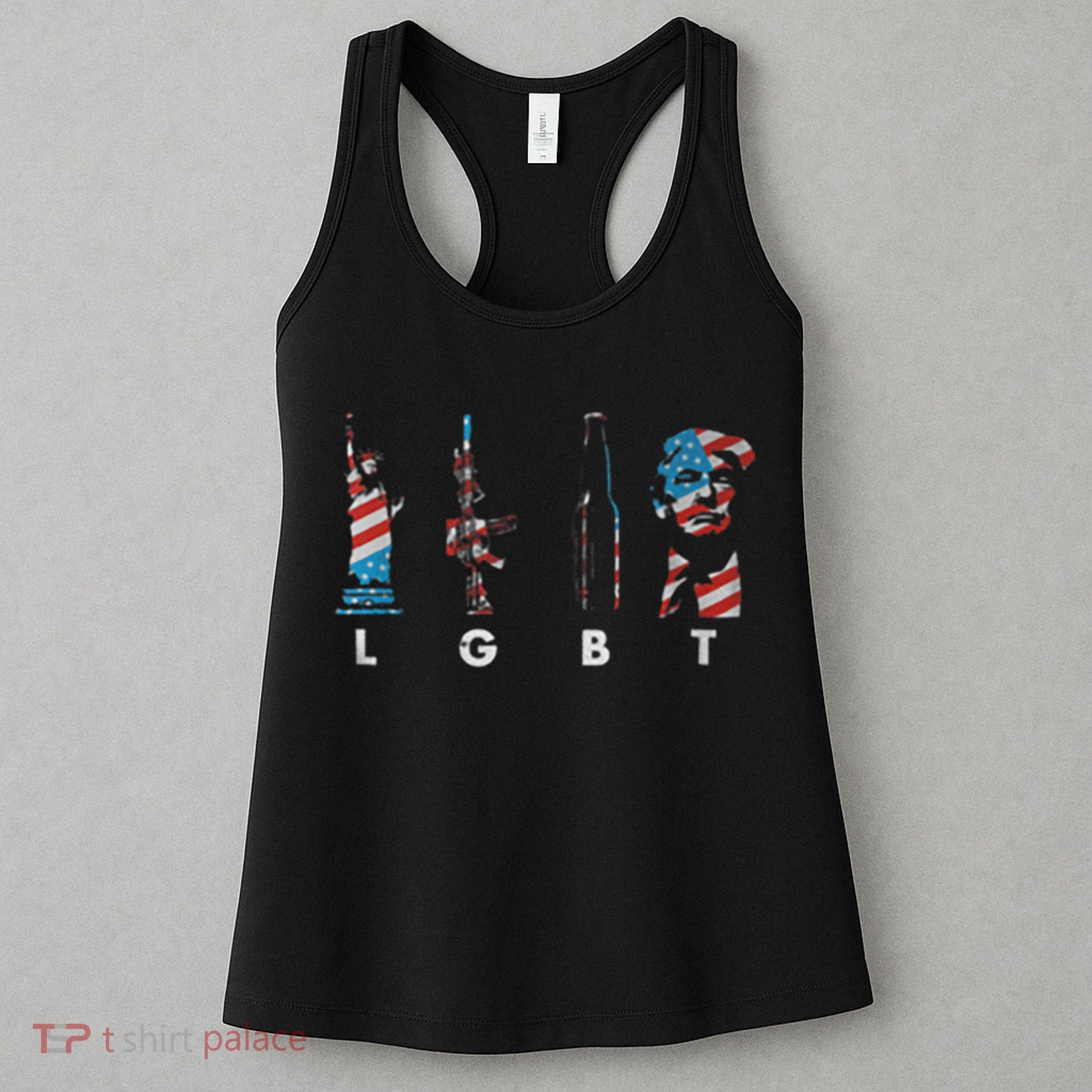 LGBT Pride Trump American Flag 4th Of July Women's Tank Top