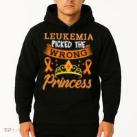 Leukemia Picked The Wrong Princess Cancer Awareness Hoodie thumb 2
