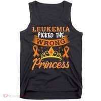 Leukemia Picked The Wrong Princess Cancer Awareness Tank Top thumb 0