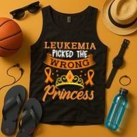 Leukemia Picked The Wrong Princess Cancer Awareness Tank Top thumb 4