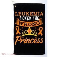 Leukemia Picked The Wrong Princess Cancer Awareness Golf Towel thumb 0