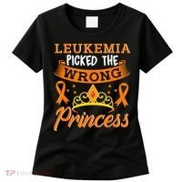 Leukemia Picked The Wrong Princess Cancer Awareness Women's T-Shirt thumb 0