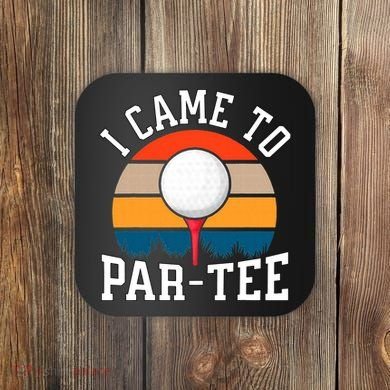 Let's Par Tee Partee Funny Golfing Retro Vintage Golfer Coaster