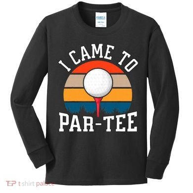 Let's Par Tee Partee Funny Golfing Retro Vintage Golfer Kids Long Sleeve Shirt