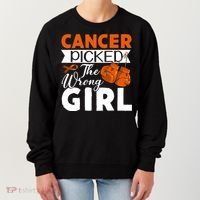 Leukemia Picked The Wrong Girl Women's Sweatshirt thumb 0