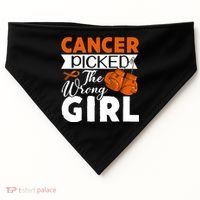 Leukemia Picked The Wrong Girl USA-Made Doggie Bandana thumb 0