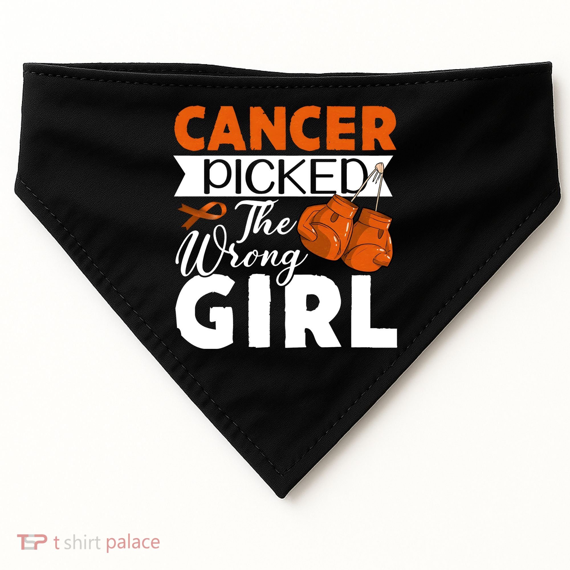 Leukemia Picked The Wrong Girl USA-Made Doggie Bandana