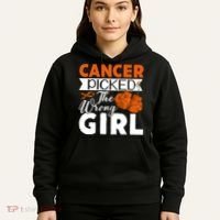 Leukemia Picked The Wrong Girl Hoodie thumb 5