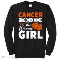 Leukemia Picked The Wrong Girl Sweatshirt thumb 0