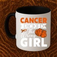 Leukemia Picked The Wrong Girl Coffee Mug thumb 2