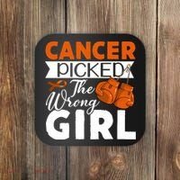 Leukemia Picked The Wrong Girl Coaster thumb 0