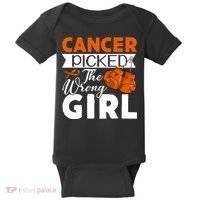 Leukemia Picked The Wrong Girl Baby Bodysuit thumb 0