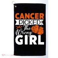 Leukemia Picked The Wrong Girl Golf Towel thumb 0