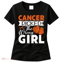 Leukemia Picked The Wrong Girl Women's T-Shirt thumb 0