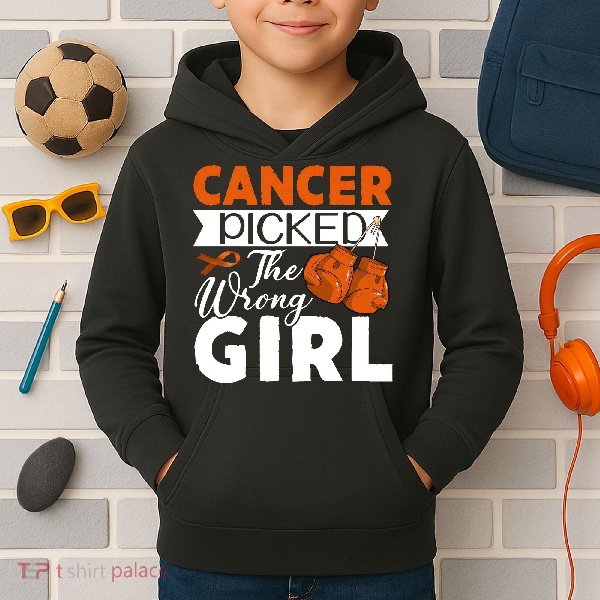 Leukemia Picked The Wrong Girl Kids Hoodie