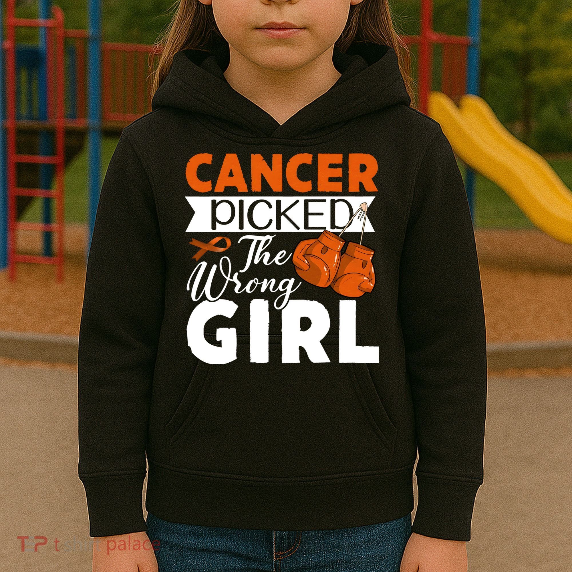 Leukemia Picked The Wrong Girl Kids Hoodie