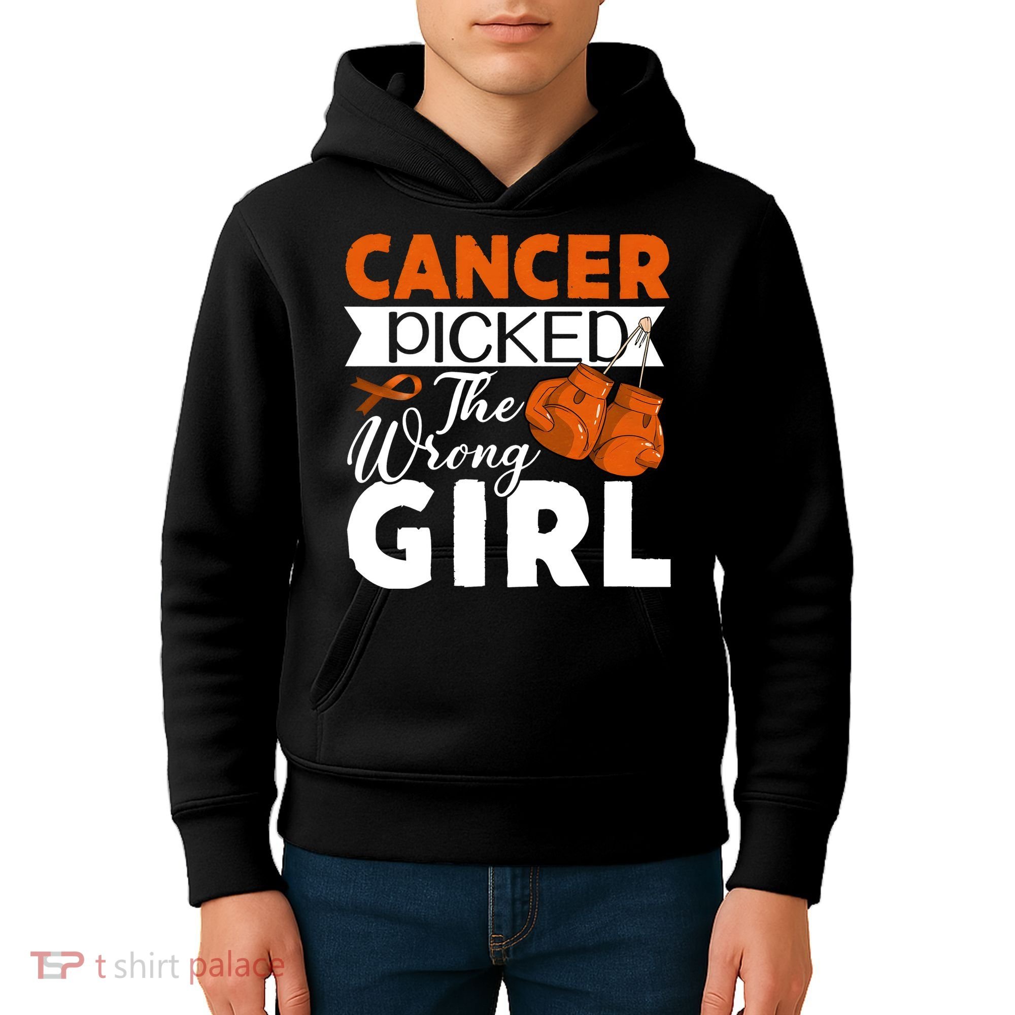 Leukemia Picked The Wrong Girl Kids Hoodie