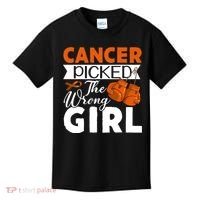 Leukemia Picked The Wrong Girl Kids T-Shirt thumb 0
